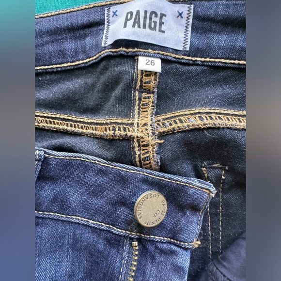 PAIGE “Verdugo Ankle” Women’s, Zip Up, 5 Pocket, Distressed, Blue Jeans. Size 26 - Picture 3 of 8